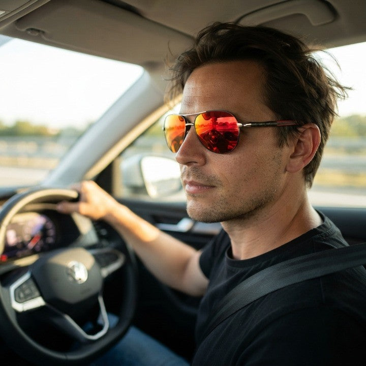 Polarisierte Aviator-Sonnenbrille UV-400 – Kratzfeste Polycarbonat-Gläser -    Zorenza