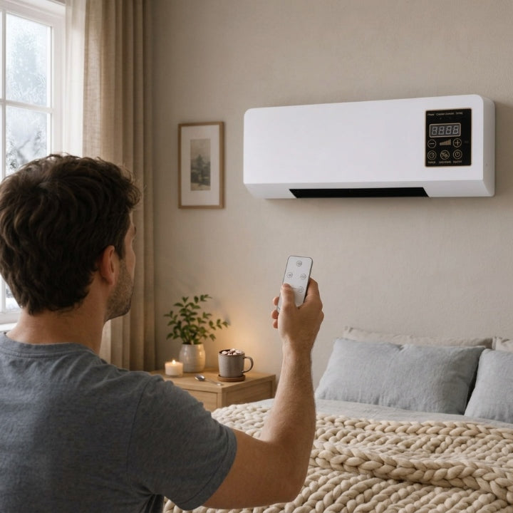 Wandheizung mit Digitalanzeige und Umluftfunktion – 1800 W, Weiß -    Zorenza