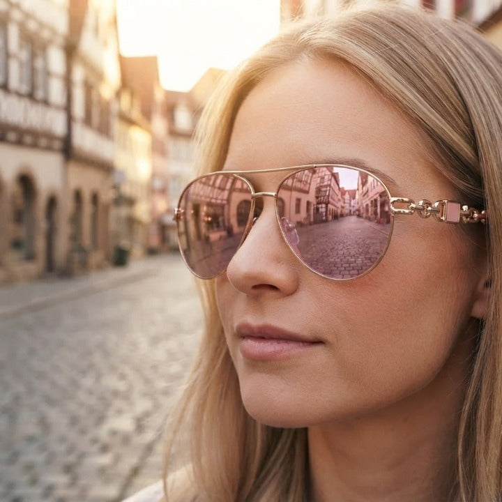 Sonnenbrille mit Kettendetail – Polarisiert mit UV400-Schutz -    Zorenza