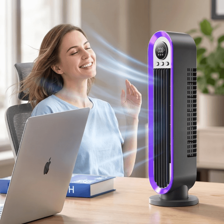 Turmventilator Leise Oszillierend – Luftkühlung für Wohnzimmer -    Zorenza