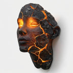 Wandleuchte Gesichts-Skulptur mit beleuchteten Rissen -    Zorenza