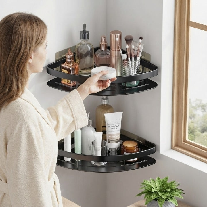 Eckregal Aluminium ohne Bohren für Dusche und Bad -    Zorenza