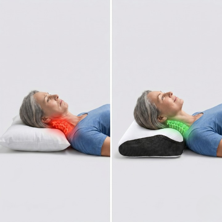 Orthopädisches Schmetterling-Nackenkissen aus Memory-Schaum – für Seitenschläfer und Rückenschläfer -    Zorenza