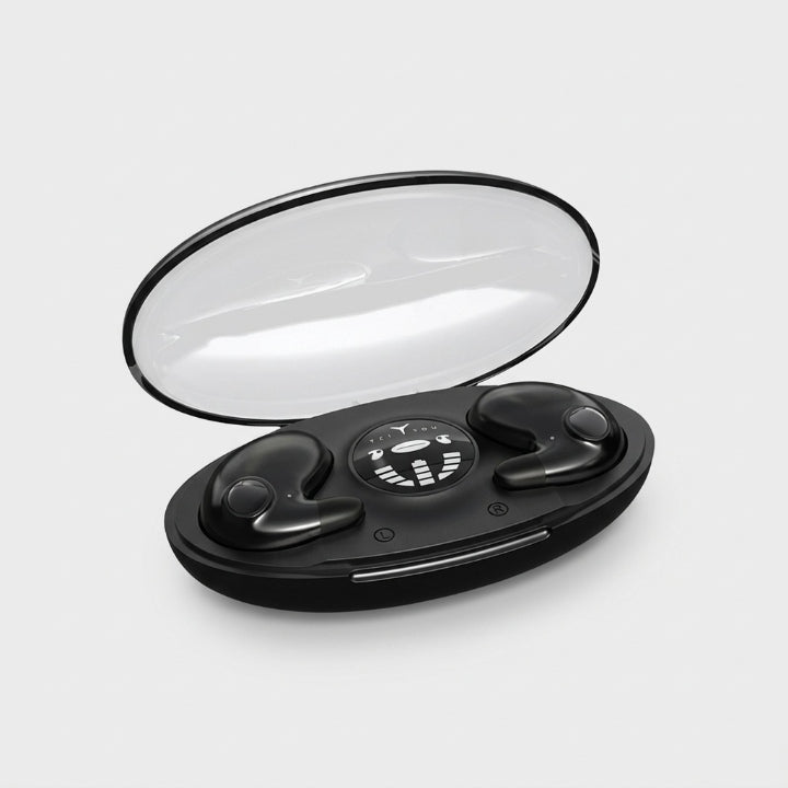 Ultra-flache Bluetooth In-Ear-Kopfhörer für Seitenschläfer, IPX5, 24 Std. Akku -    Zorenza