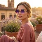 Retro Sonnenbrille Rund – UV400-Schutz, leichtes Metallgestell -    Zorenza