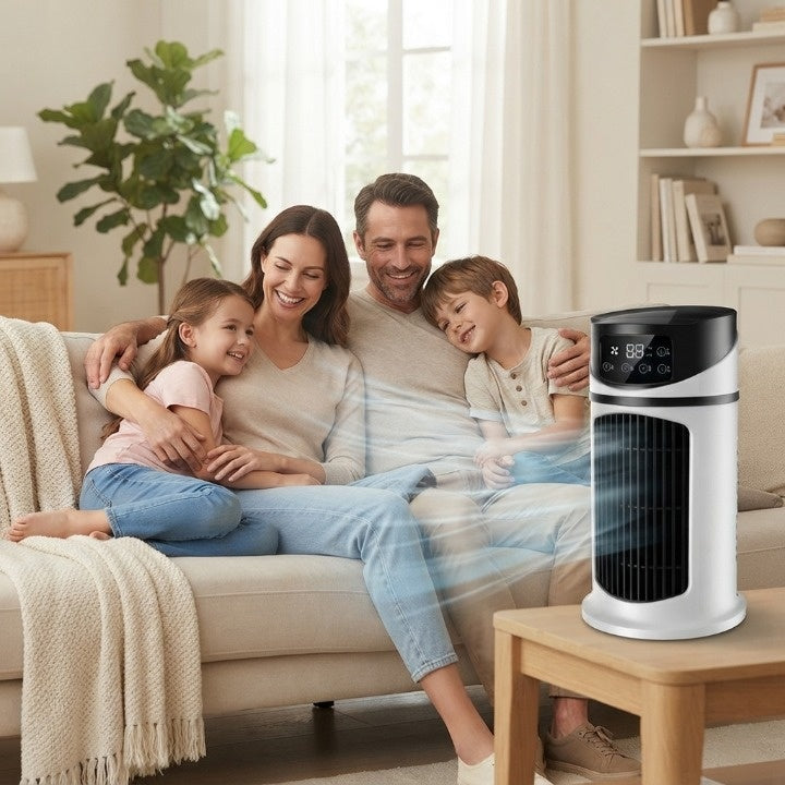 Kompakter Luftkühler & Luftbefeuchter 2-in-1 – 300 ml Wassertank, USB-Betrieb -    Zorenza