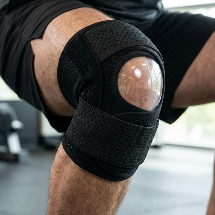Kniebandage mit Seitenstützen und Klettverschluss, atmungsaktiv, M bis 3XL -    Zorenza