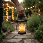 Solar-Gartenlaterne mit Flammeneffekt – 12 Stunden Licht pro Ladung -    Zorenza