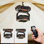 Campingventilator mit LED-Beleuchtung, 40.000 mAh Akku & Powerbank-Funktion -    Zorenza