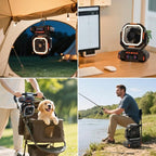 Campingventilator mit LED-Beleuchtung, 40.000 mAh Akku & Powerbank-Funktion -    Zorenza