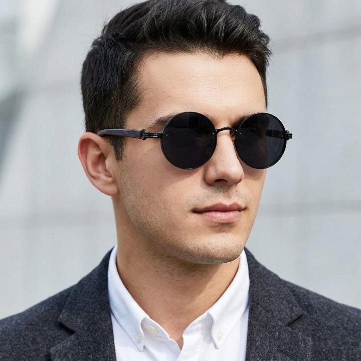 Retro Sonnenbrille Rund – UV400-Schutz, leichtes Metallgestell -    Zorenza