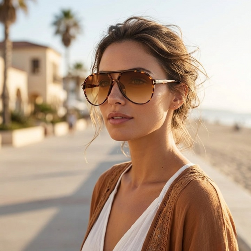 Aviator Oversize Sonnenbrille — Retro Design, UV400, 70er Vintage-Stil -    Zorenza