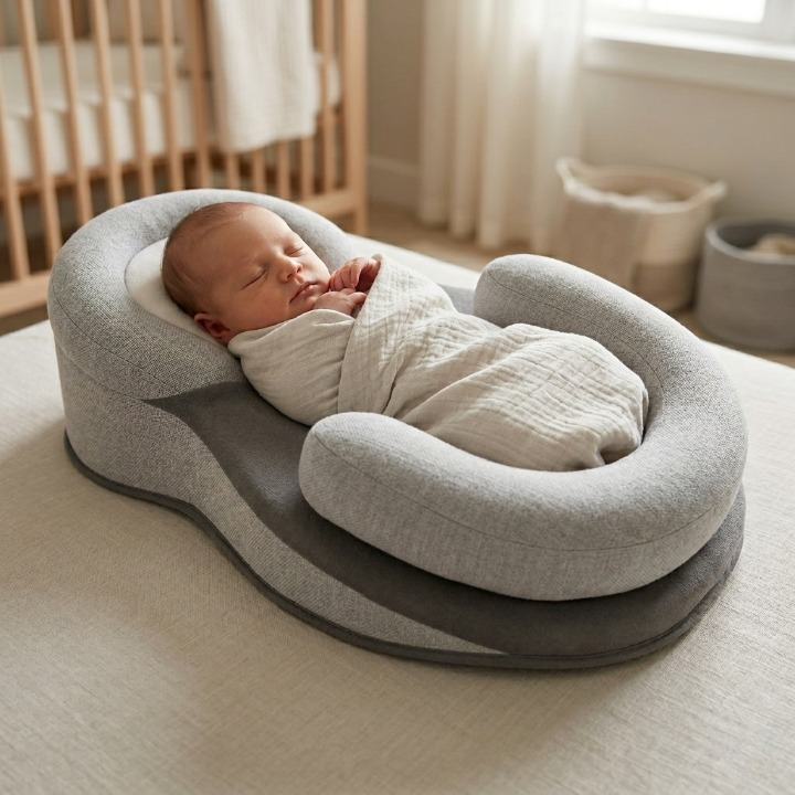 Ergonomisches Baby-Lagerungskissen — Sicherer Schlaf von Anfang an -    Zorenza