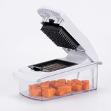 Cortador de verduras con 8 cuchillas intercambiables – incluye caja recolectora y protector de dedos