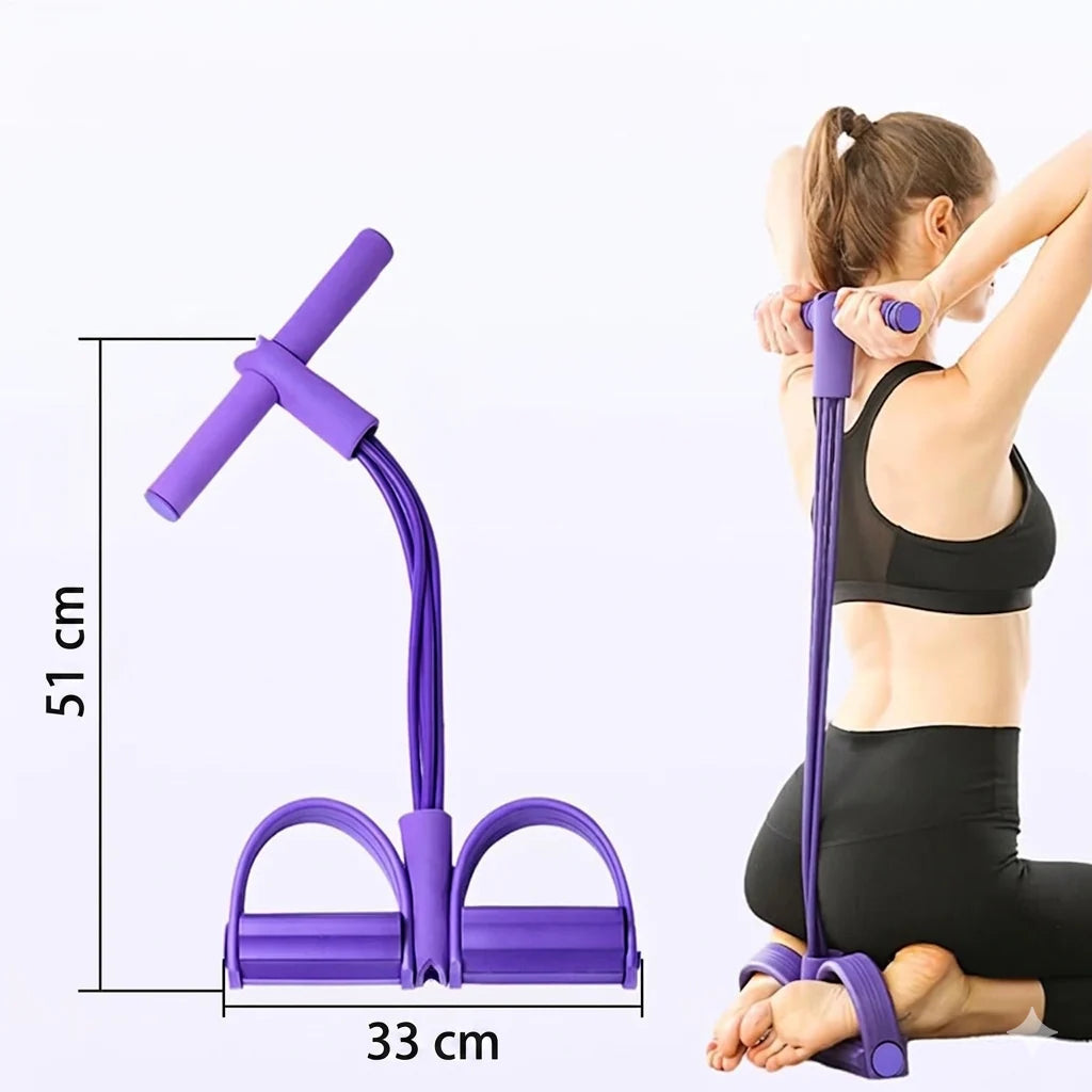 Fitnessband mit Fußstützen — Ganzkörper-Training für Zuhause, Lila & Rosa -    Zorenza