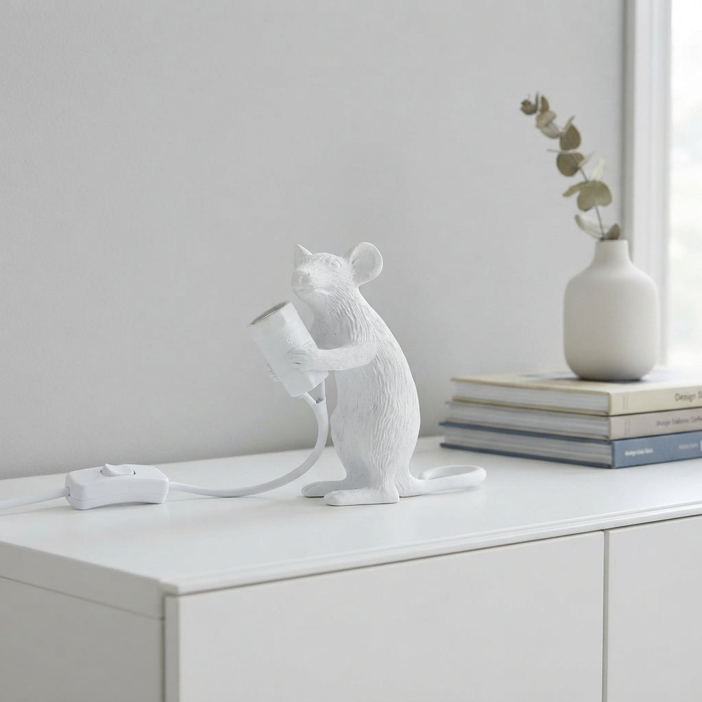 Maus-Tischlampe mit Glühbirne aus Kunstharz -    Zorenza