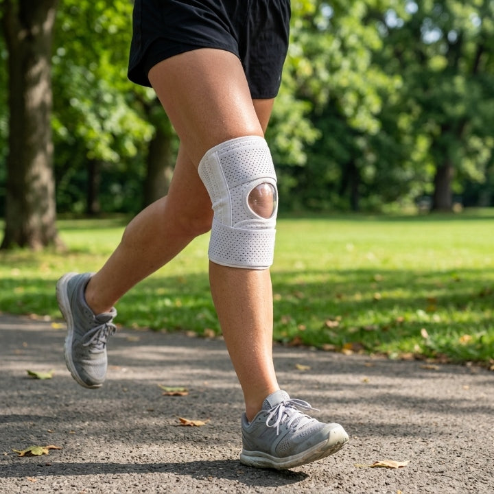 Kniebandage mit Seitenstützen und Klettverschluss, atmungsaktiv, M bis 3XL -    Zorenza