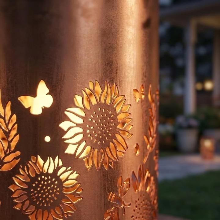Solar-Gartenlaterne mit Blütenmuster - Warmes & buntes Licht -    Zorenza