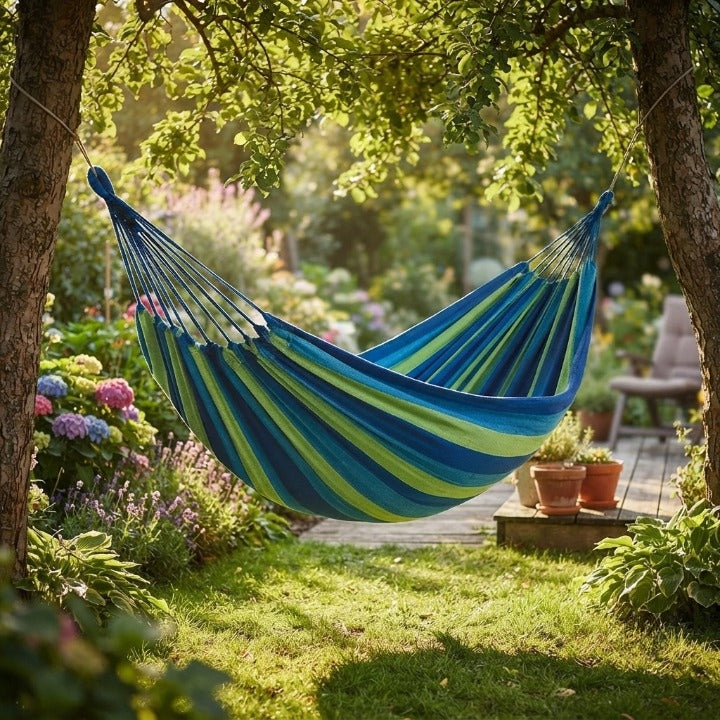 Hängematte Baumwolle faltbar für Garten und Balkon -    Zorenza