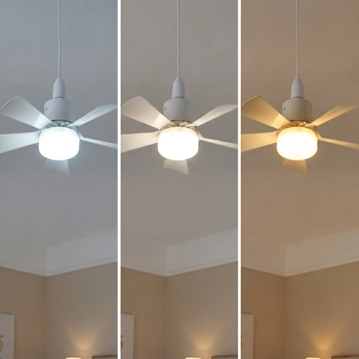 Deckenventilator mit LED-Beleuchtung und Fernbedienung, Ø 41 cm, E27-Fassung -    Zorenza