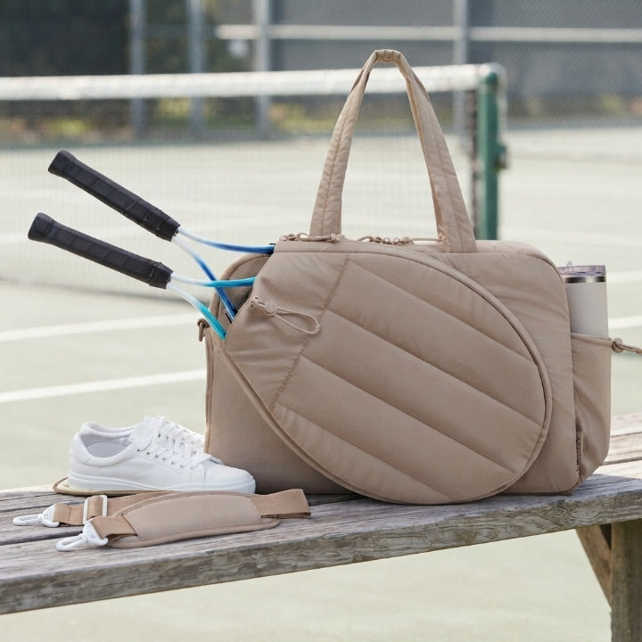 Tennistasche 42 L mit Schlägerfach und Schuhfach, wasserabweisend, gesteppt -    Zorenza