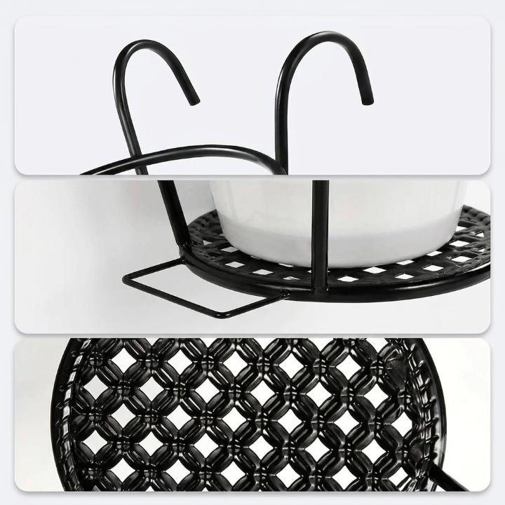 Balkon-Topfhalter mit Haken – 3er-Set, Schwarz, ohne Bohren, wetterfest -    Zorenza
