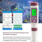 Digitales Wasserqualitäts-Testgerät 7-in-1 mit Bluetooth -    Zorenza
