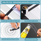 Multifunktions-Messlineal Edelstahl mit Zirkel und Werkzeugset -    Zorenza