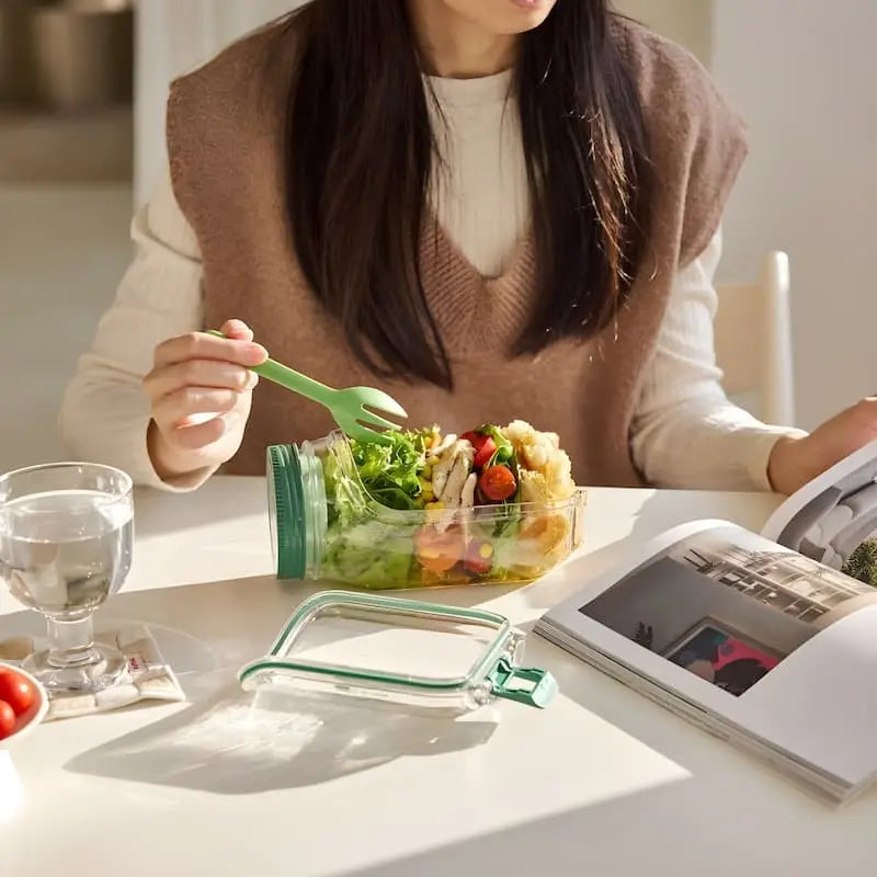 Glas-Salatbehälter mit Deckel – Frische Zutaten, kein matschiger Salat Zorenza