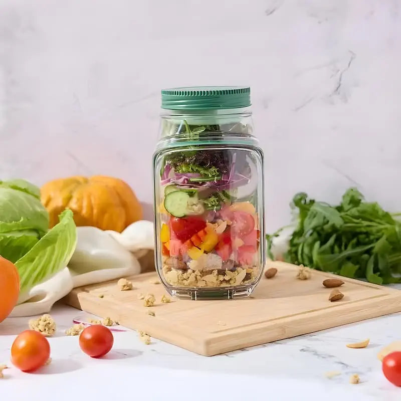 Glas-Salatbehälter mit Deckel – Frische Zutaten, kein matschiger Salat Zorenza