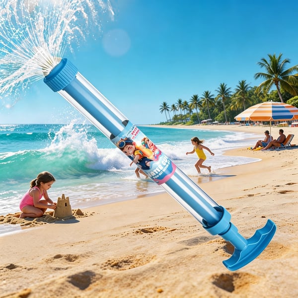 Wasserpistole mit Regenbogen-Strahl und LED-Beleuchtung 42 cm -    Zorenza