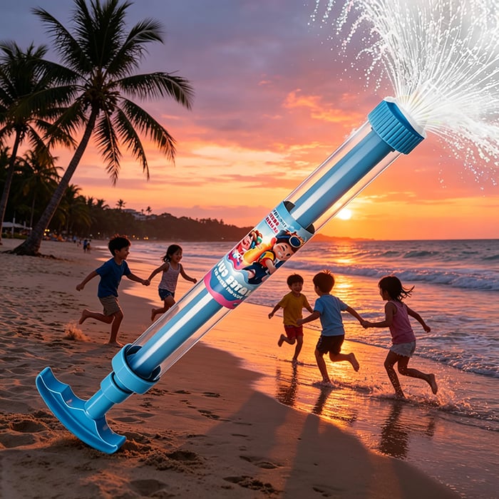 Wasserpistole mit Regenbogen-Strahl und LED-Beleuchtung 42 cm -    Zorenza