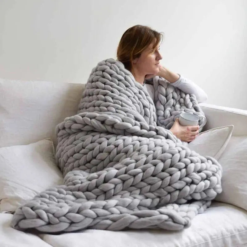 Grob gestrickte Wohndecke extra groß Zorenza