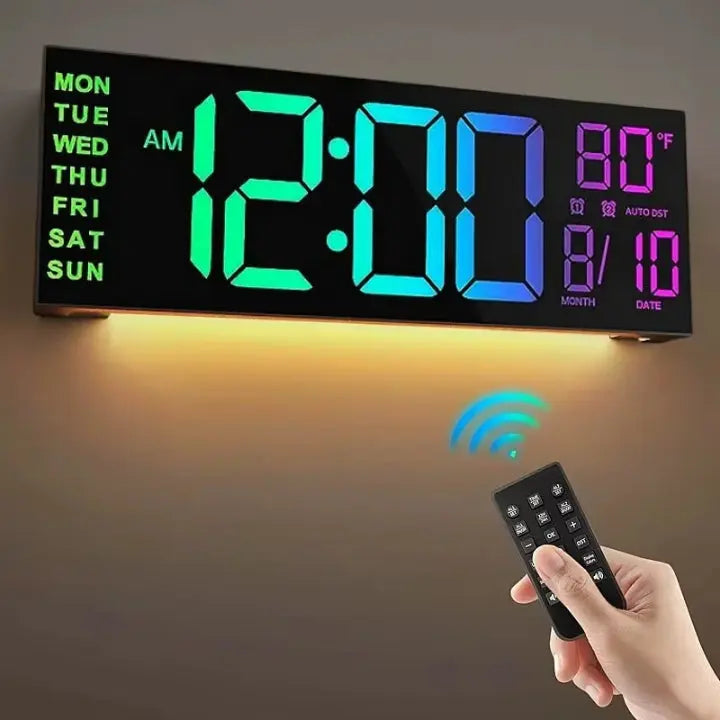 Große RGB Digitale Wanduhr Zorenza