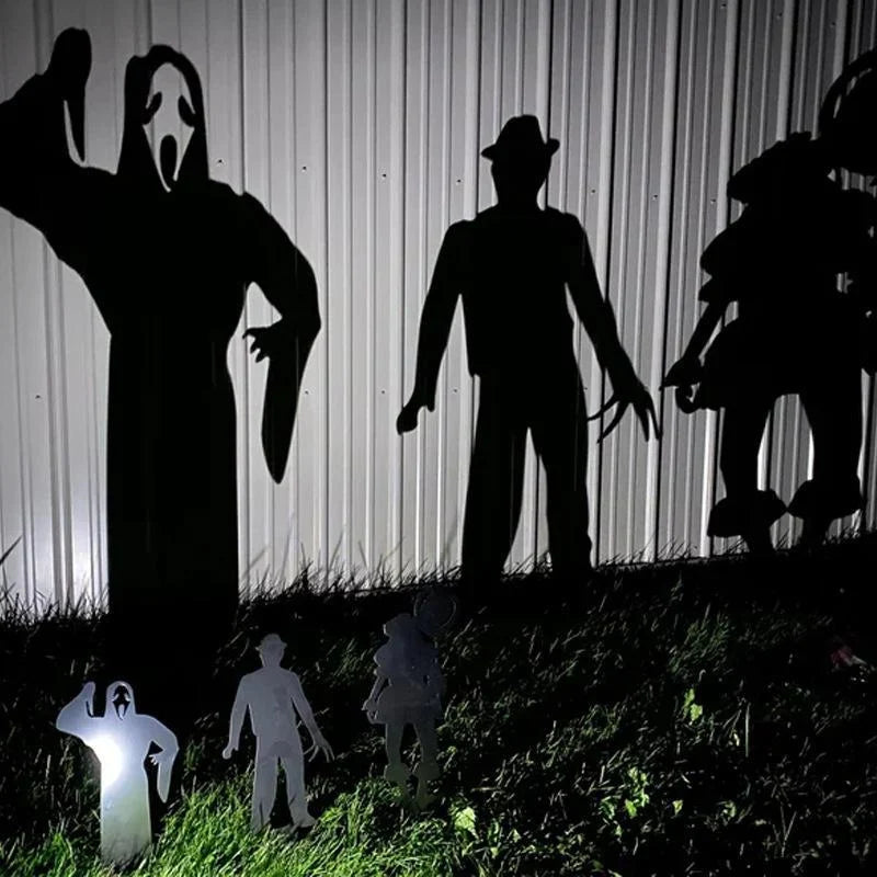 Halloween Gartenstecker Metall – Schattenfigur lebensgroß -    Zorenza