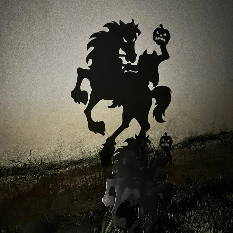 Halloween Gartenstecker Metall – Schattenfigur lebensgroß -    Zorenza