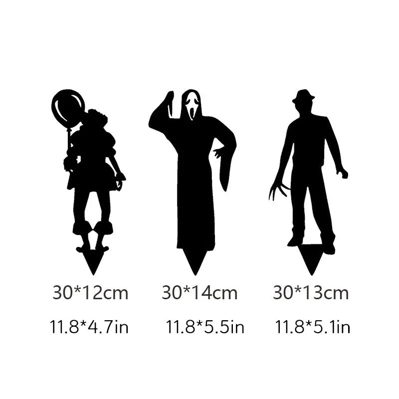 Halloween Gartenstecker Metall – Schattenfigur lebensgroß -    Zorenza
