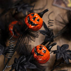 Halloween-Kürbiszweig Schwarz mit Kunststoff-Kürbissen -    Zorenza