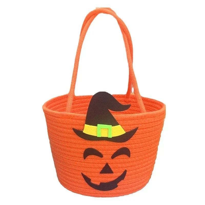 Halloween-Korb Zauberhut-Motiv – Geräumig mit robusten Griffen -    Zorenza