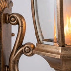 Wandleuchte Laterne Antik-Gold mit Flammeneffekt-LED -    Zorenza