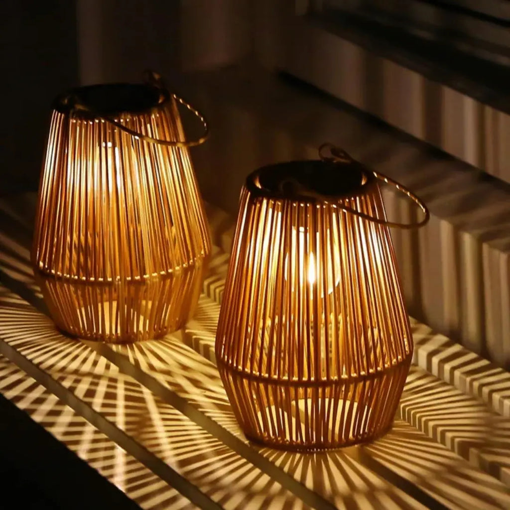 Handgewebte Solar-Gartenlaterne – Wasserdichtes Rattan-LED-Licht Zorenza