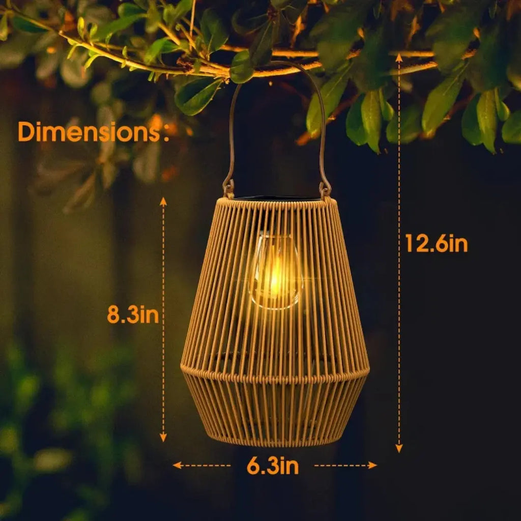 Handgewebte Solar-Gartenlaterne – Wasserdichtes Rattan-LED-Licht Zorenza