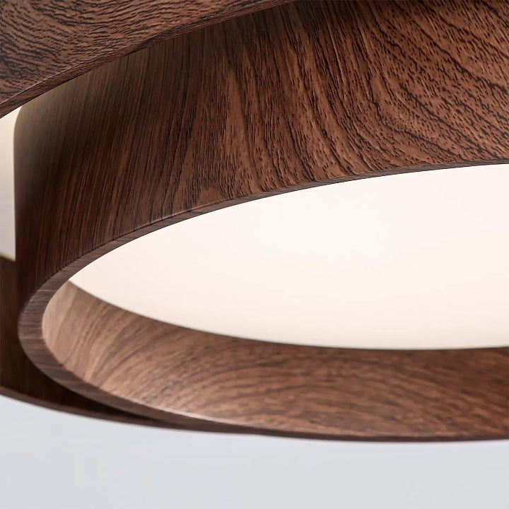 Holz-Deckenleuchte mit integrierter LED – Warmer Walnusston Zorenza