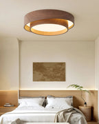 Holz-Deckenleuchte mit integrierter LED – Warmer Walnusston Zorenza