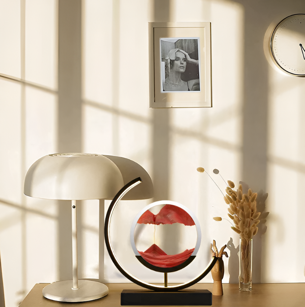 LED-Sandlampe mit dimmbarem Licht und rotierender Sandskulptur -    Zorenza