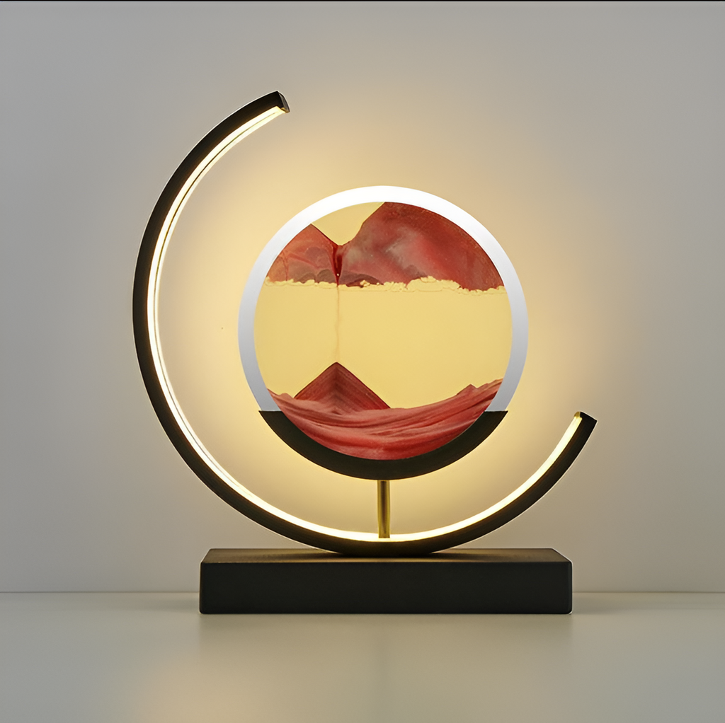 LED-Sandlampe mit dimmbarem Licht und rotierender Sandskulptur -    Zorenza