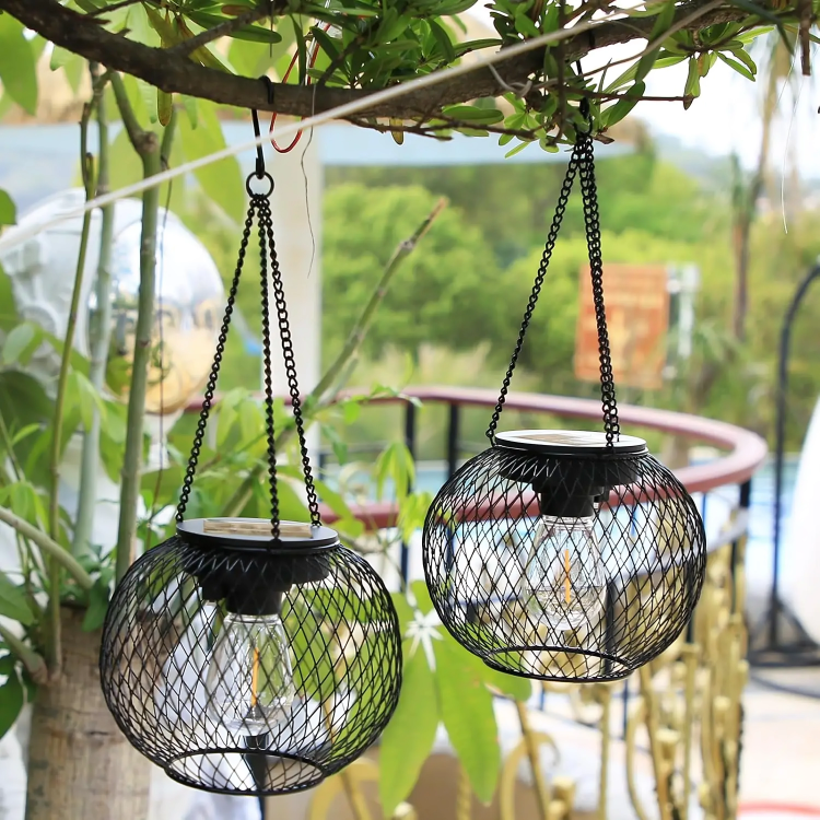 Solar-Gartenlaterne mit Metallgitter - Retro Design -    Zorenza