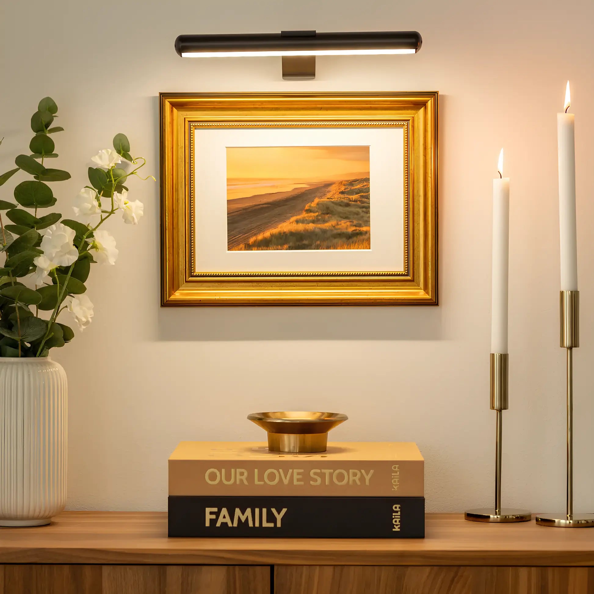 Kabellose LED-Bilderleuchte – Dimmbare Wandlampe für Kunstwerke Zorenza