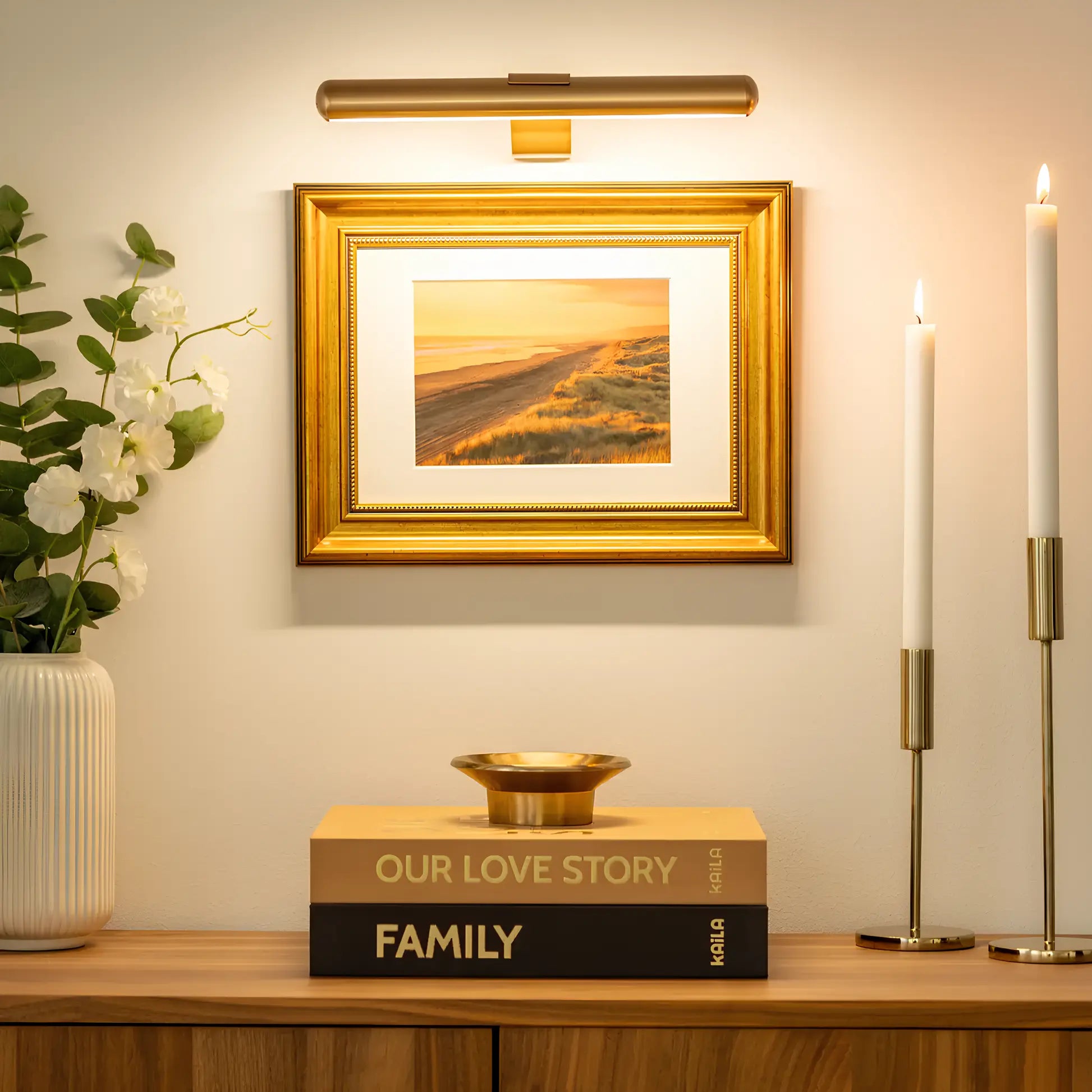 Kabellose LED-Bilderleuchte – Dimmbare Wandlampe für Kunstwerke Zorenza