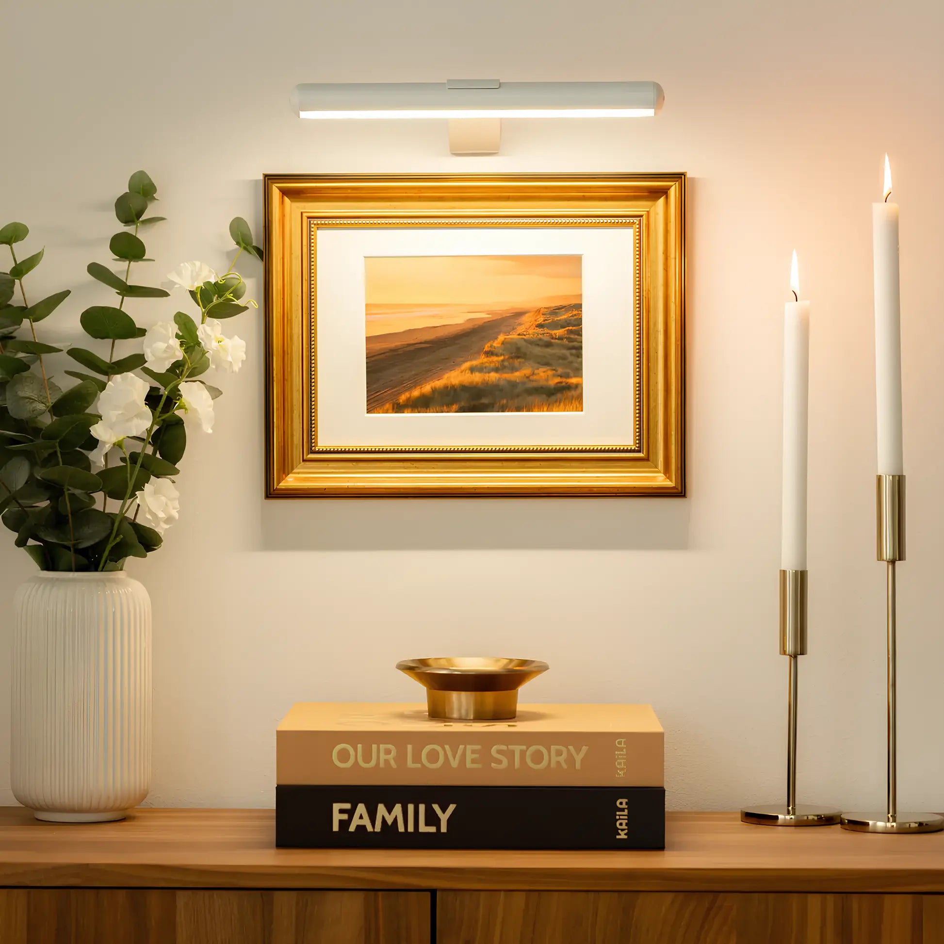 Kabellose LED-Bilderleuchte – Dimmbare Wandlampe für Kunstwerke Zorenza